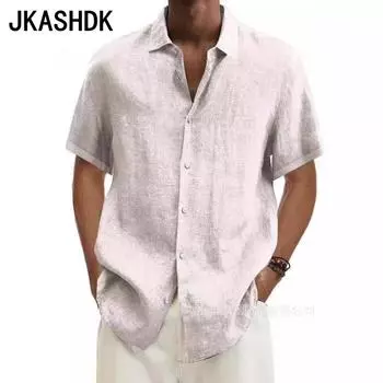 JKASHDK женские модные повседневные летние и весенние однотонные рубашки-поло с короткими рукавами и принтом, блузки и рубашки S белый