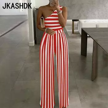 JKASHDK Женские модные повседневные летние весенние брюки без рукавов, комбинезоны и ромперы S белый