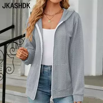 JKASHDK женские модные повседневные осенне-зимние однотонные свободные блузки и рубашки с длинными рукавами с принтом S чёрный