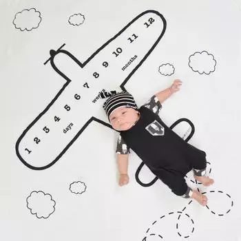 JLRQY Baby Monthly Milestone Blanket Baby Photography Requis Baby Swaddle Blanket B