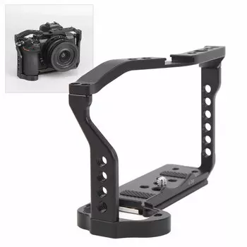 JLwin Camera Cage Алюминиевый сплав 1/4 дюйма 3/8 дюйма Резьбовое отверстие для Arca Quick Release Cold Shoe Port Camera Video Cage для Z50 чёрный