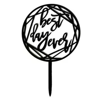 JM00143 Акриловый черный праздничный торт Топпер вставка для торта на свадьбу день рождения