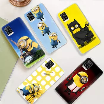 JM28 Милый Миньоны Прозрачный чехол для Samsung A04 A14 A23 M33 M53 Realme 10 9 C35 C55 VIVO Y02 X80 Infinix Hot 30 Note 11 Tecno Spark 8P Pro Infinix Note 11S гагат