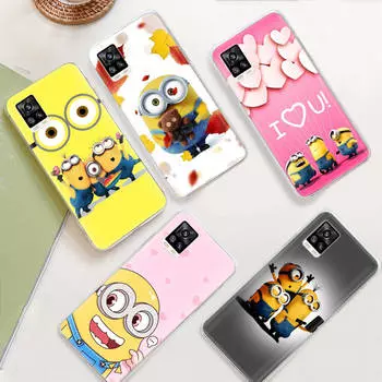 JM31 Миньон мультфильм прозрачный чехол для Samsung A04 A14 A23 M33 M53 Realme 10 9 C35 C55 VIVO Y02 X80 Infinix Hot 30 Note 11 Tecno Spark 8P Pro Samsung A54 5G кожа буйвола