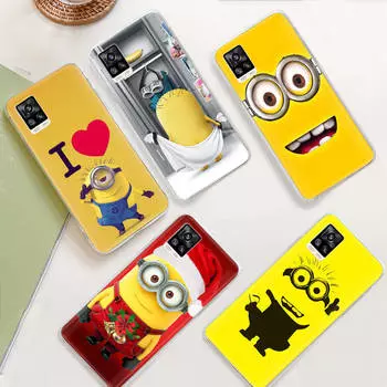 JM33 Желтый Миньон Прозрачный чехол для Samsung A04 A14 A23 M33 M53 Realme 10 9 C35 C55 VIVO Y02 X80 Infinix Hot 30 Note 11 Tecno Spark 8P Pro Tecno Camon 17P гагат