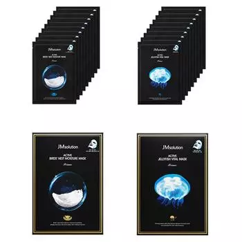 JM Solution Active Bird Nest Mask 10 шт. + Jelly Fish Mask 10 шт. набор, 1 комплект
