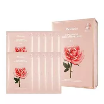 JM Solution Glow Luminous Flower Укрепляющая маска-лист с розой, 10 шт.