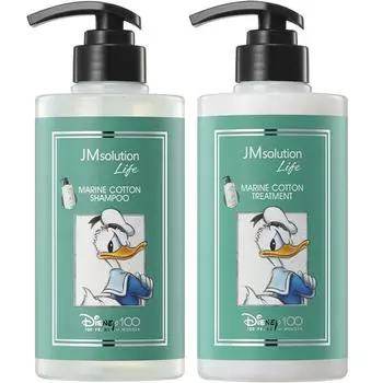 JM Solution Life Disney 100 Edition Шампунь Marine Cotton 500 мл + Набор Treatment 500 мл, 1 набор