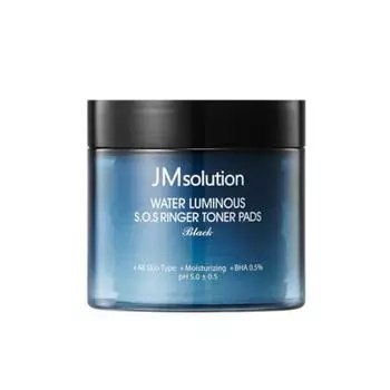 JM SOLUTION Water Luminous S.O.S Ringer Toner Pads Black 150ml/70pads