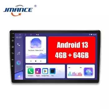 JMANCE 2 Din 10.1 Inch Android 13 Car Radio Stereo 4+64G with Android Auto Carplay 1280*720 HD Touch Screen GPS Wifi Bluetooth FM Car MP5 Player