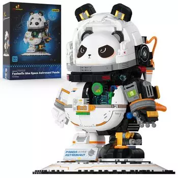 JMBricklayer Space Panda Astronaut Building Blocks Toy Assembly Kit 70005 Cool Cute Animal Panda Display Space Toys Подходит для девочек в возрасте 8, 9, 10, 11 лет
