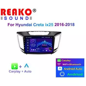 JMCQ Carplay Android автомобильный стерео радио мультимедиа видеоплеер для Hyundai Creta ix25 2016-2018 2din навигация GPS головное устройство 4 core 1GB+32GB carplay