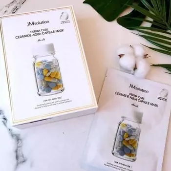 JMSOLUTION DERMA CARE CERAMIDE AQUA CAPSULE MASK CLEAR, Увлажнение, Kbeauty, Корейская косметика, образец