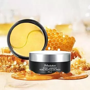 JMSOLUTION HONEY LUMINOUS ROYAL RPOPOLIS EYE PATCH Черный, Увлажняющий, Kbeauty, Корейская косметика, образец