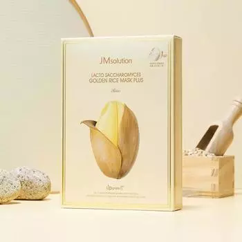 JMSOLUTION LACTO SACCHAROMYCES GOLDEN RICE MASK PLUS, Увлажнение, Kbeauty, Корейская косметика, образец