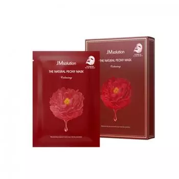 JMSOLUTION НАТУРАЛЬНАЯ ПИОНОВАЯ МАСКА УСПОКАИВАЮЩАЯ, Увлажняющая, Kbeauty, Корейская косметика, образец