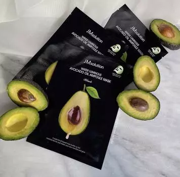 JMSOLUTION WATER LUMINOUS AVOCADO OIL PMPOULE MASK PLUS, Увлажнение, Kbeauty, Корейская косметика, образец