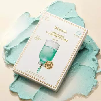 JMSOLUTION WATER LUMINOUS SOS RINGER CICA MASK special, Увлажнение, Kbeauty, Корейская косметика, образец