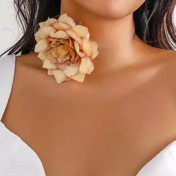 JMXD-Accessories, ожерелье с французской розой, женское кожаное ошейник с пряжкой, ремешок с цветком, винтажная роза cloth