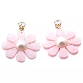 JMXD-Акриловые серьги-цветы женские серьги-гвоздики с жемчугом ювелирные изделия фиолетовый