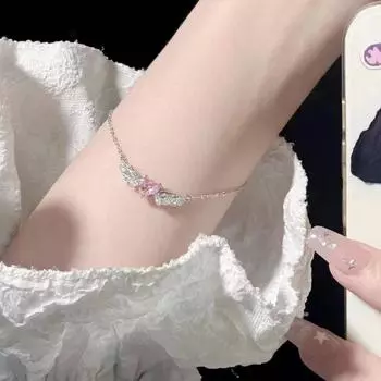 JMXD-Angel Wings Розовый бриллиантовый браслет Love Универсальные ювелирные изделия