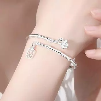 JMXD-античный бамбуковый браслет-лотос, женский газетный кулон, открывающий лотос, индивидуальный, продвинутый, универсальный браслет