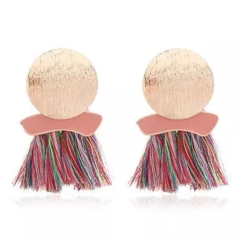 JMXD-Bohemian Серьги с бахромой, преувеличенные украшения, серьги-подвески в виде капель масла для девочек жёлтый