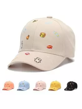 JMXD-Детская бейсболка с вышитыми мультяшными животными, весенне-осенняя дышащая бейсболка для спорта на открытом воздухе с мультяшными животными, солнцезащитная кепка 54CM светло-синий