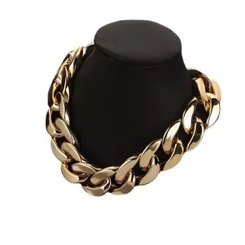 JMXD - европейское и американское ювелирное уличное модное минималистическое ожерелье в стиле хип-хоп с цветным соединением для женщин, преувеличенное однослойное ожерелье золотой