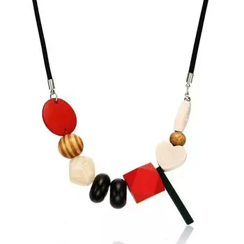 JMXD-Geometric Wood Bead ожерелье для женщин, цветные подвески, новые аксессуары, модные аксессуары зелёный