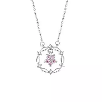 JMXD-Guardian Star Glow Pink ожерелье женское простое нишевое универсальное пятиконечная звезда ключичная цепочка кулон звезда циркон