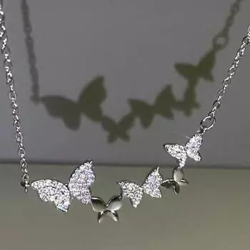 JMXD-Изысканное ожерелье с микро-инкрустацией из циркония в виде бабочки, дизайн премиум-класса, универсальная цепочка на ключицу