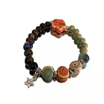 JMXD-Китай Ветер Шелковица Детский Ретро Керамический Браслет Из Бисера Женский Новый Китайский Браслет Из Натурального Камня Подружка Браслет Парный Браслет