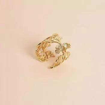 JMXD-Light Luxury High-end Ginkgo Biloba Открытое кольцо, женская дизайнерская нишевая модная персонализированная модель, преувеличенная форма листа