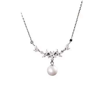 JMXD-Lucky Flower Branch Laurel Pearl Ожерелье Женское Легкое Роскошное Нишевое Дизайнерское Чувство Цветка Ключичная Цепочка, Подарок