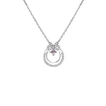 JMXD-лунный камень венок бант ожерелье женская легкая роскошь сладкий темперамент ключичная цепочка новогодний подарок