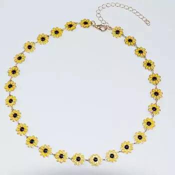 JMXD- Модное женское ожерелье ручной работы с капающим маслом в виде подсолнуха, персонализированная универсальная цепочка на ключицу, элегантное украшение для шеи золотой