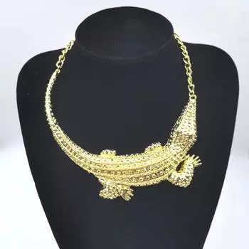 JMXD-модное золотое ожерелье из крокодиловой кожи, преувеличенный предмет индивидуального темперамента