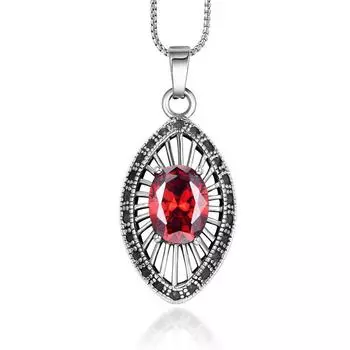 JMXD-модные ювелирные изделия из титановой стали, простые ожерелья с каплями воды и цирконием, подвески из сетчатого рубина