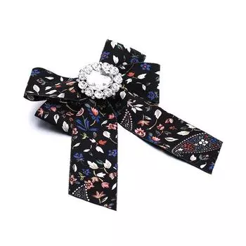 JMXD-напечатанная брошь из ткани с бантом, брошь-бант, воротник со стразами жёлтый