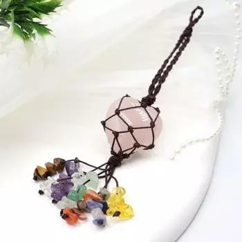 JMXD-Натуральный хрустальный кулон Love, хрустальный кулон в форме сердца с бахромой из необработанного камня в форме персикового сердца и разноцветного гравия