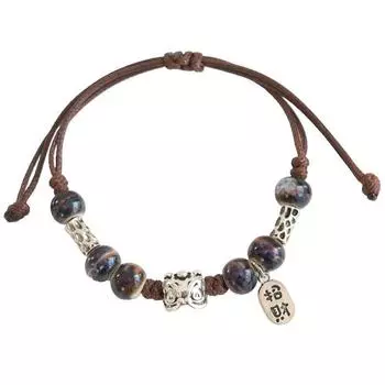 JMXD-Новый китайский ретро керамический браслет из бисера женский национальный прилив счастливый лев Нафу танцующая пара студенческий браслет