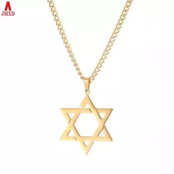 JMXD - ожерелье из нержавеющей стали с гексаграммой, модный и простой подвесной кулон в стиле ретро для мужчин и женщин, полый кулон для влюбленных