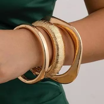JMXD-Personality преувеличенный гладкий нерегулярный браслет геометрический простой пружинный регулируемый браслет, ювелирные изделия