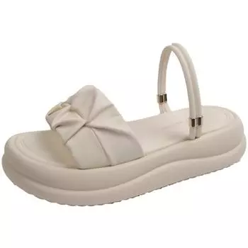 JMXD-платформа Two Wear сандалии женские, летние интернет-знаменитости фея ветер прохладные тапочки с юбкой римские пляжные туфли 35 бежевый