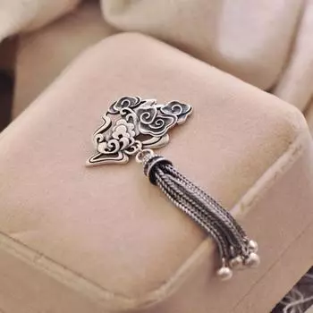 JMXD-подвеска женская кисточка замок безопасности Xiangyun винтажные серебряные украшения с цепочкой свитера кулон подарок на день рождения