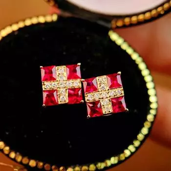 JMXD-Праздничные живые милые серьги премиум-класса с серебряным покрытием 925 пробы, квадратные серьги