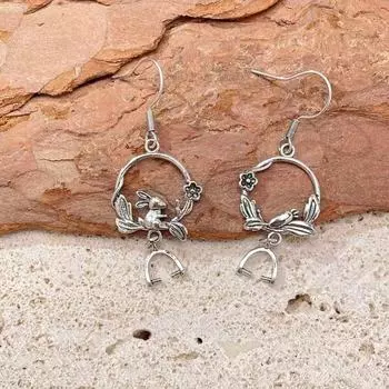 JMXD-Ретро этнический стиль серьги кролика морковки, женские самодельные аксессуары с заушным крючком