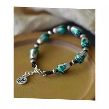 JMXD-retro Guochao Персонализированный эмалированный цветной браслет с капустой, сотня удач собирается вместе, что означает процветающее богатство