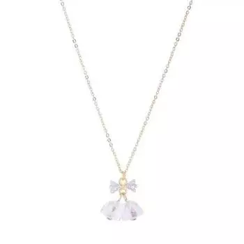 JMXD-Retro Light Luxury Crystal Bell Butterfly Ожерелье